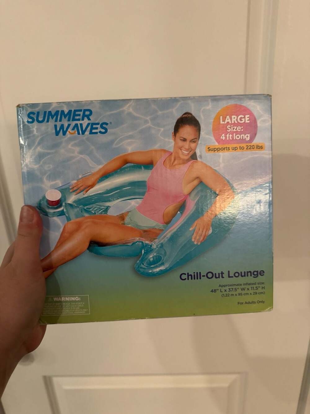 Summer Waves Chill-Out Lounge Inflatable Pool Float Large 4ft Long